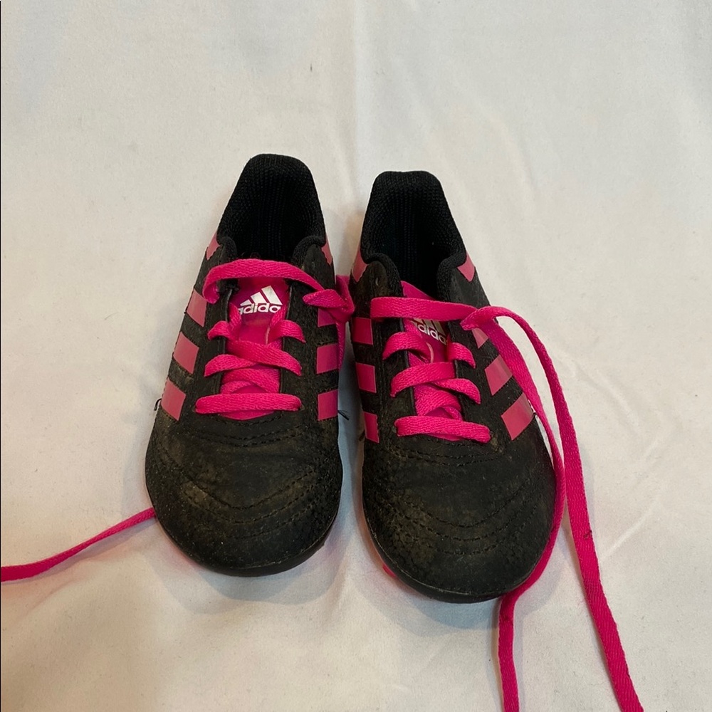 Adidas Kids Black and Pink Sneakers